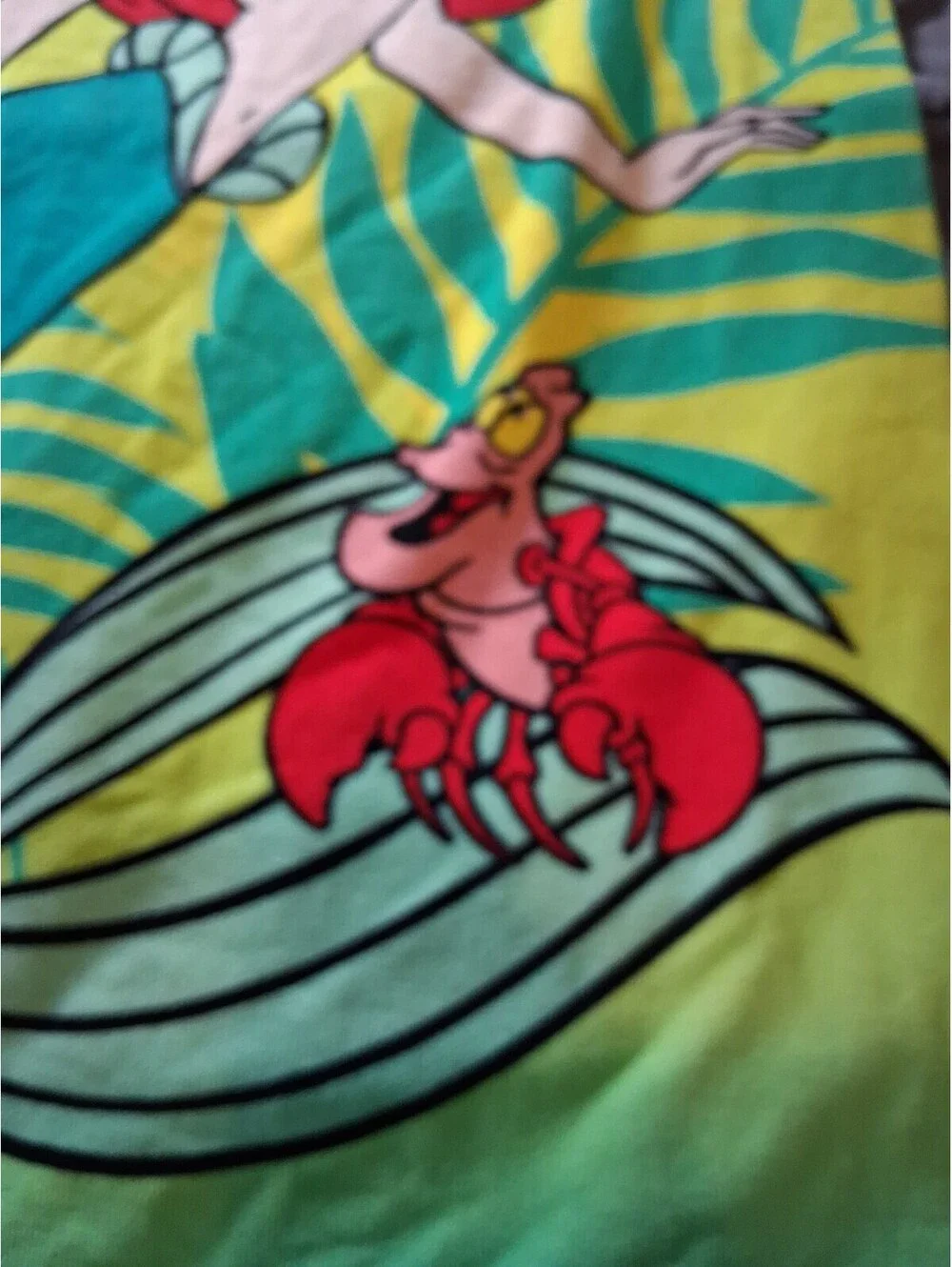 Disney Princess Little Mermaid Green Background Towel 50”x 25.5”